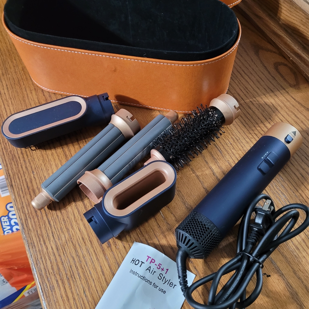 Professional Hot Air Styler Set - Blue and Gold